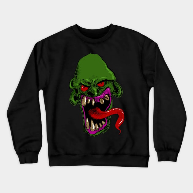 Green Monster Crewneck Sweatshirt by cowyark rubbark